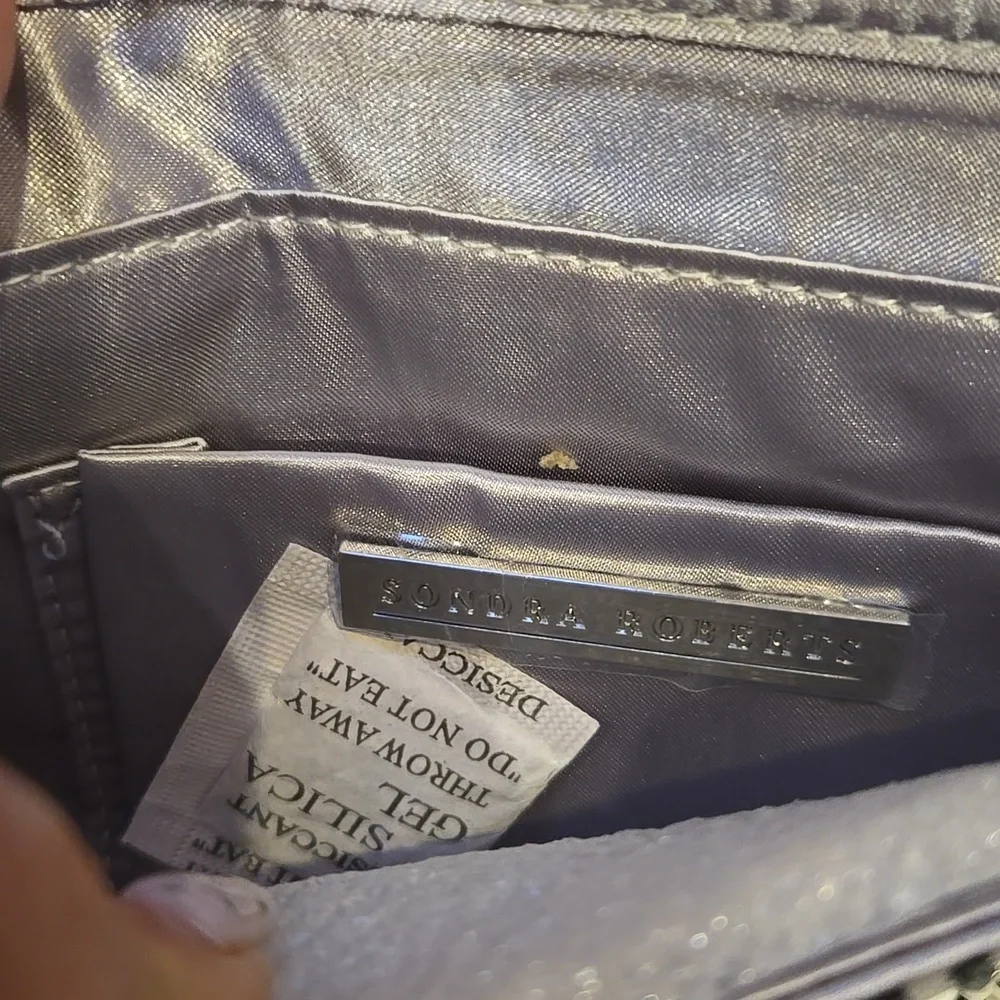 New Sondra Roberts Squared Black/White Beaded Versatile Clutch - Picture 11 of 11